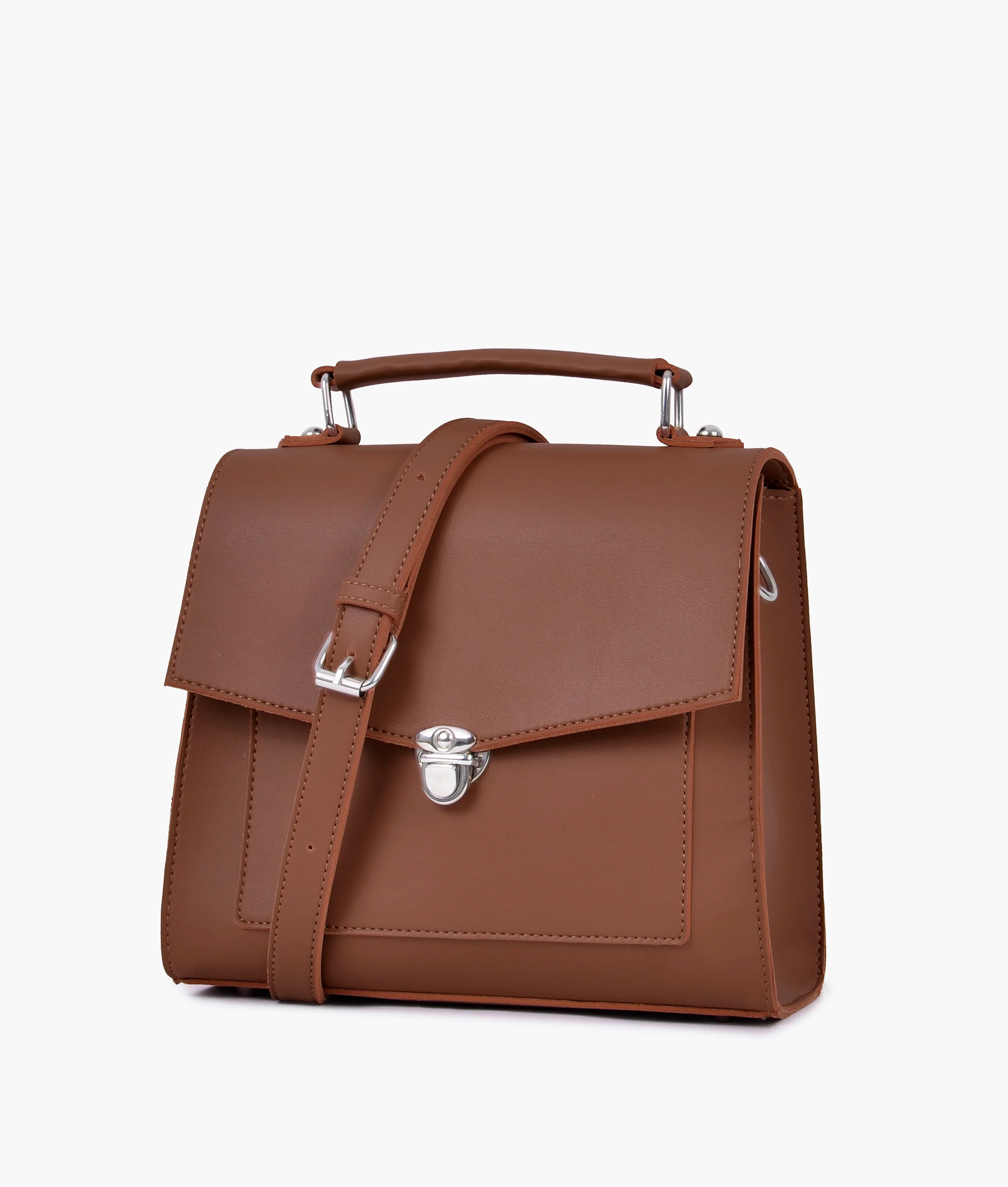 Arlet Push-Lock Messenger Bag Brown