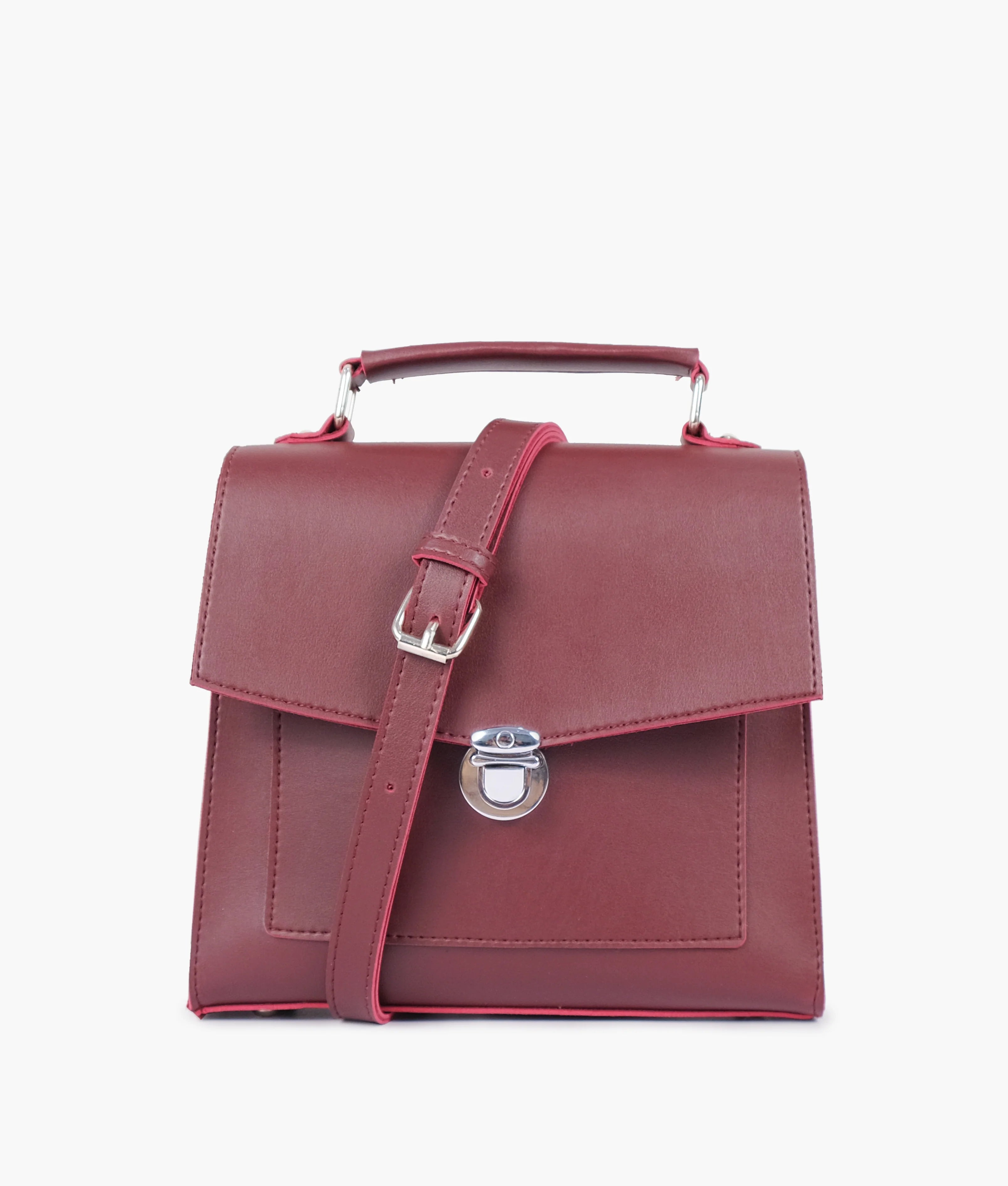 Arlet Push-Lock Messenger Bag Maroon