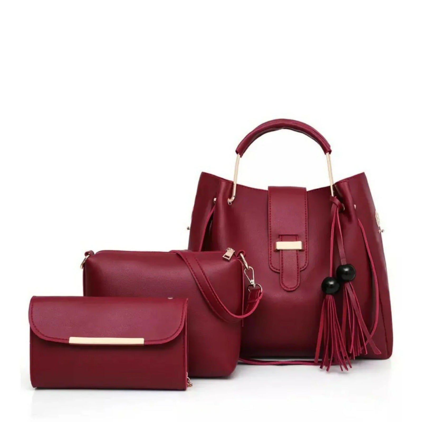 Breeze 3 IN 1 PIECE  MAROON HANDBAG