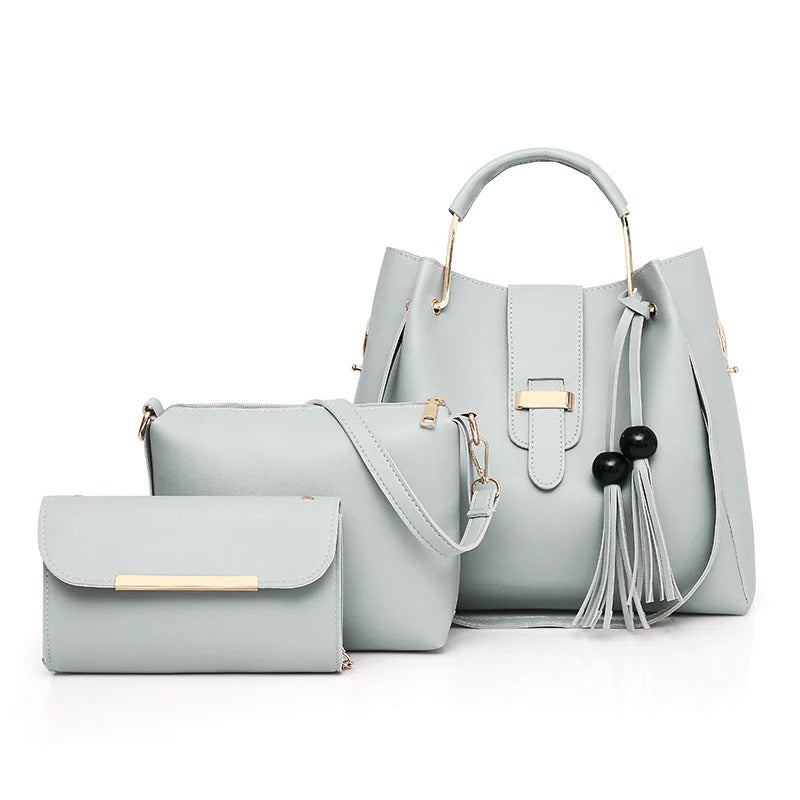 Breeze 3 IN 1 PIECE GREY HANDBAG