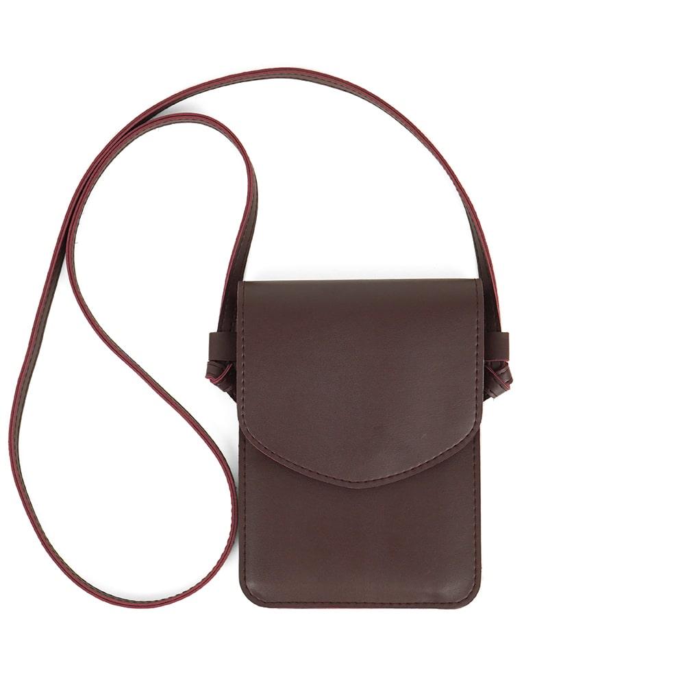 Clara Cross Body Mobile Bag Maroon - Vuchetti