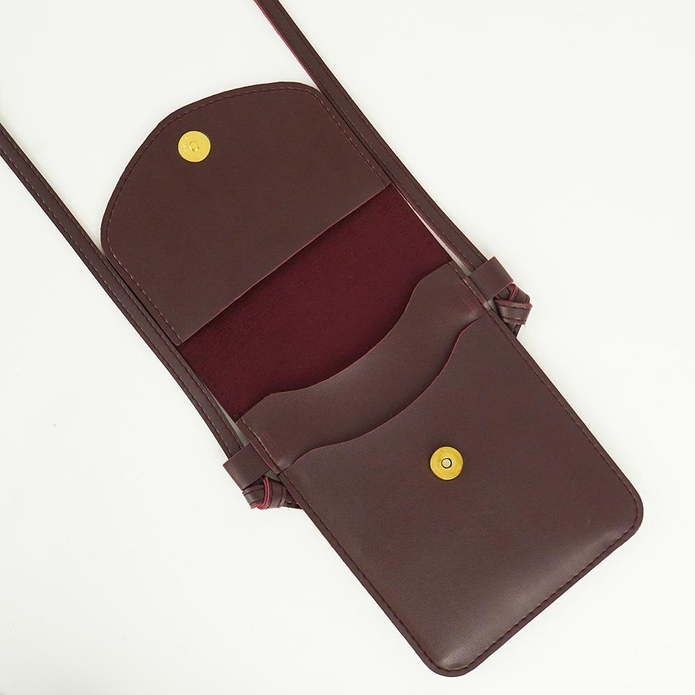 Clara Cross Body Mobile Bag Maroon - Vuchetti